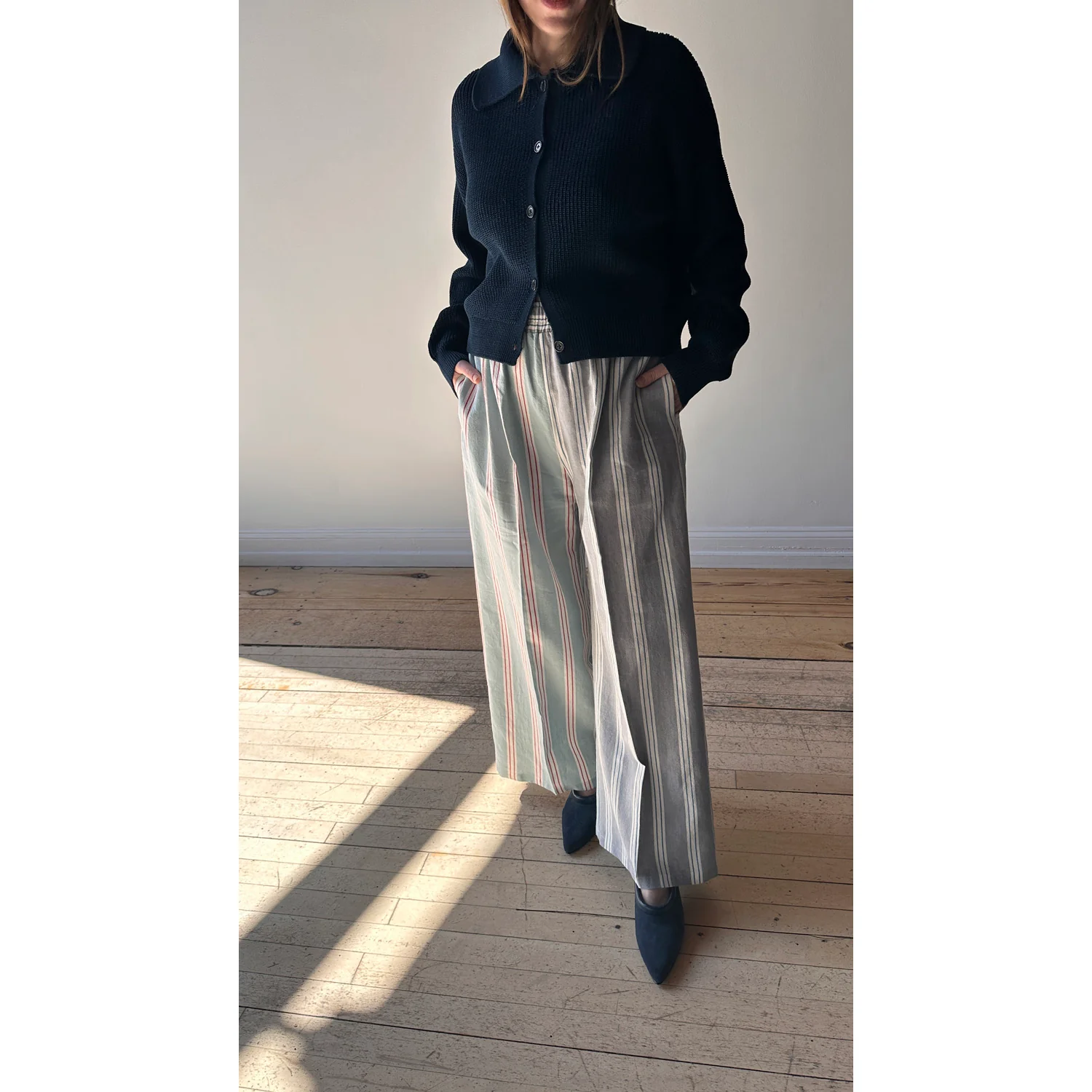 Proche Cabana Stripe Sunday Pant in Dove/Seafoam - Image 6