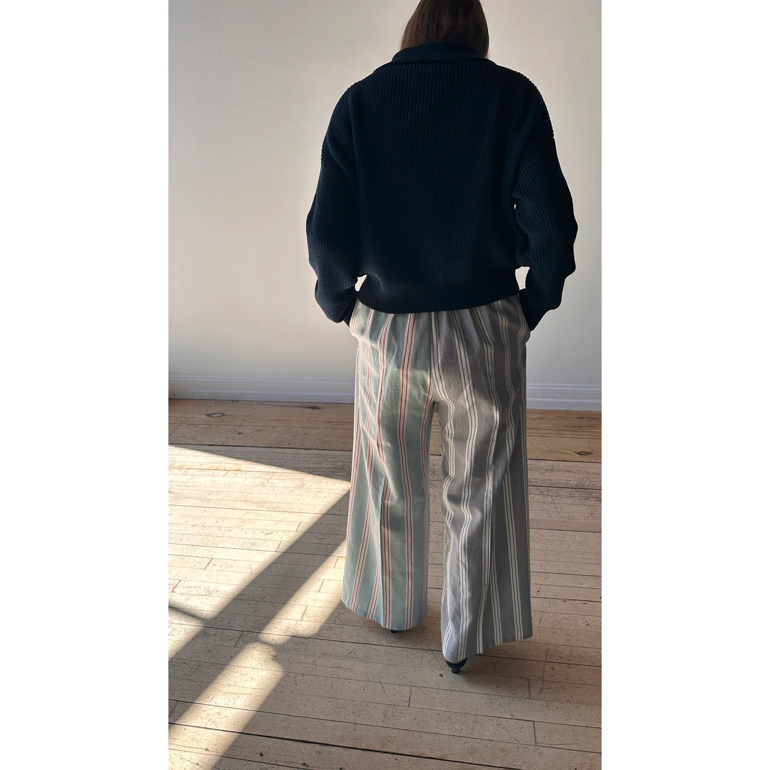 Proche Cabana Stripe Sunday Pant in Dove/Seafoam - Image 7