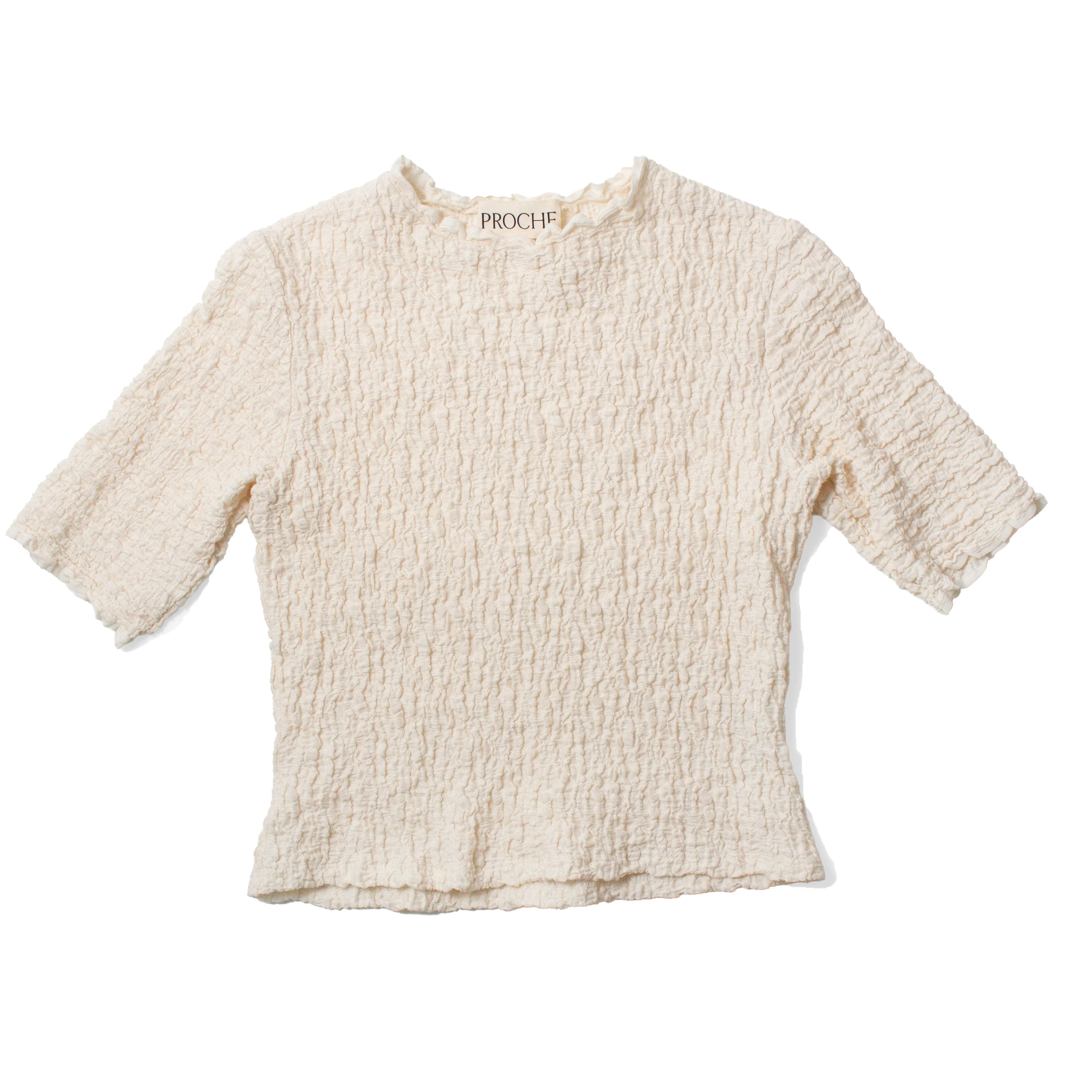 Proche Smocked Baby Tee in Ivory - Image 2