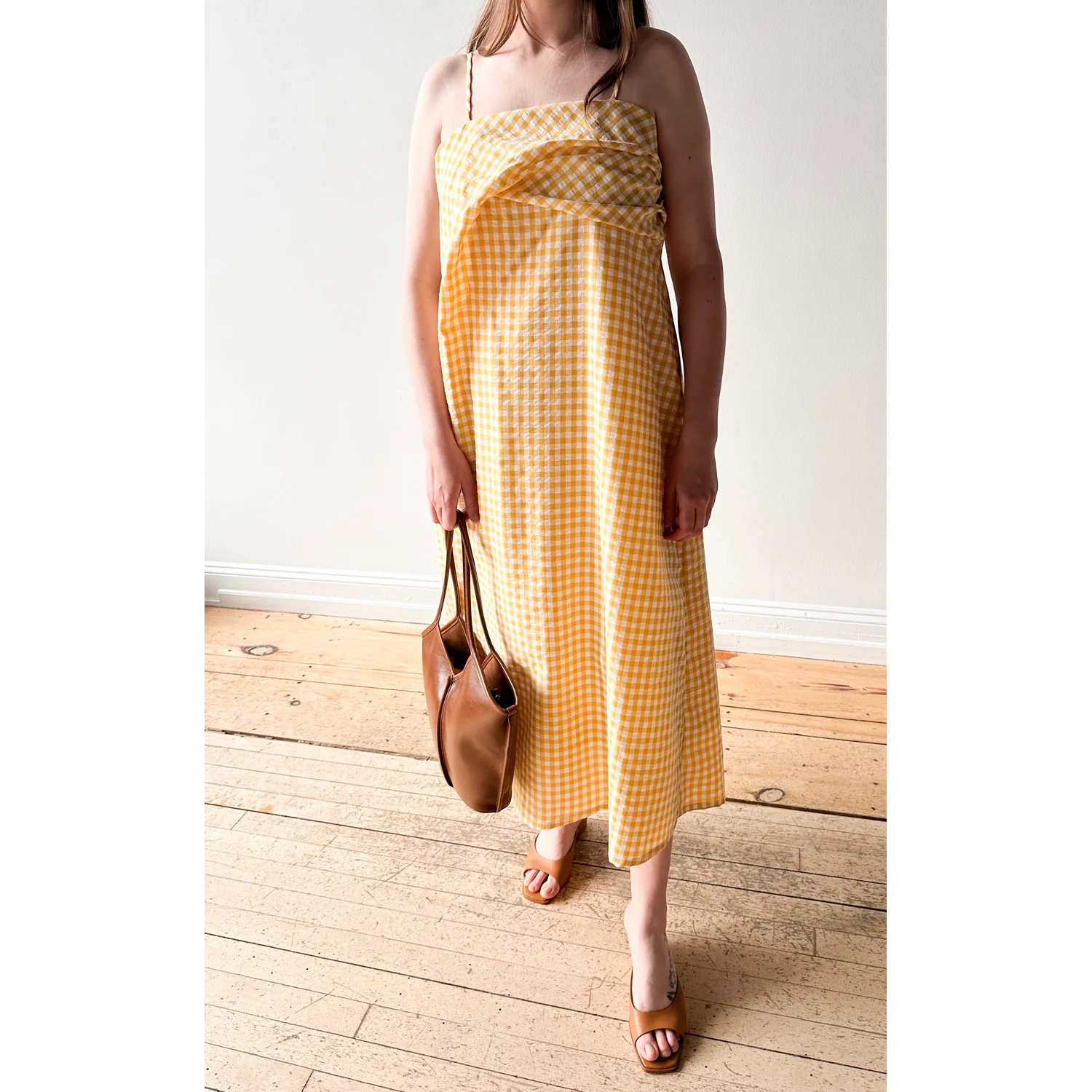 Proche Wave Draped Sheath Dress in Butter Yellow - Image 5