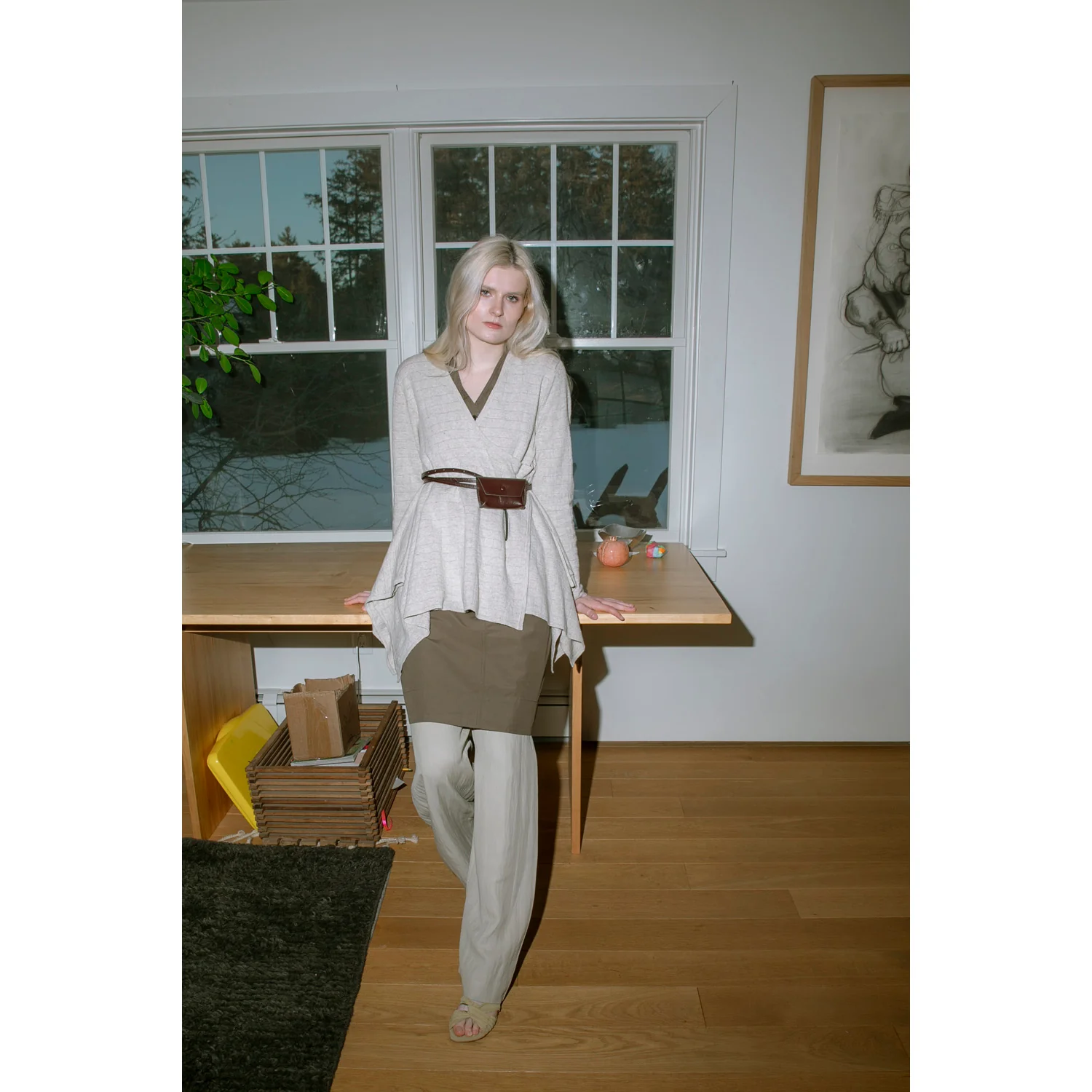 Lauren Manoogian Planes Cardigan in Flax - Image 4