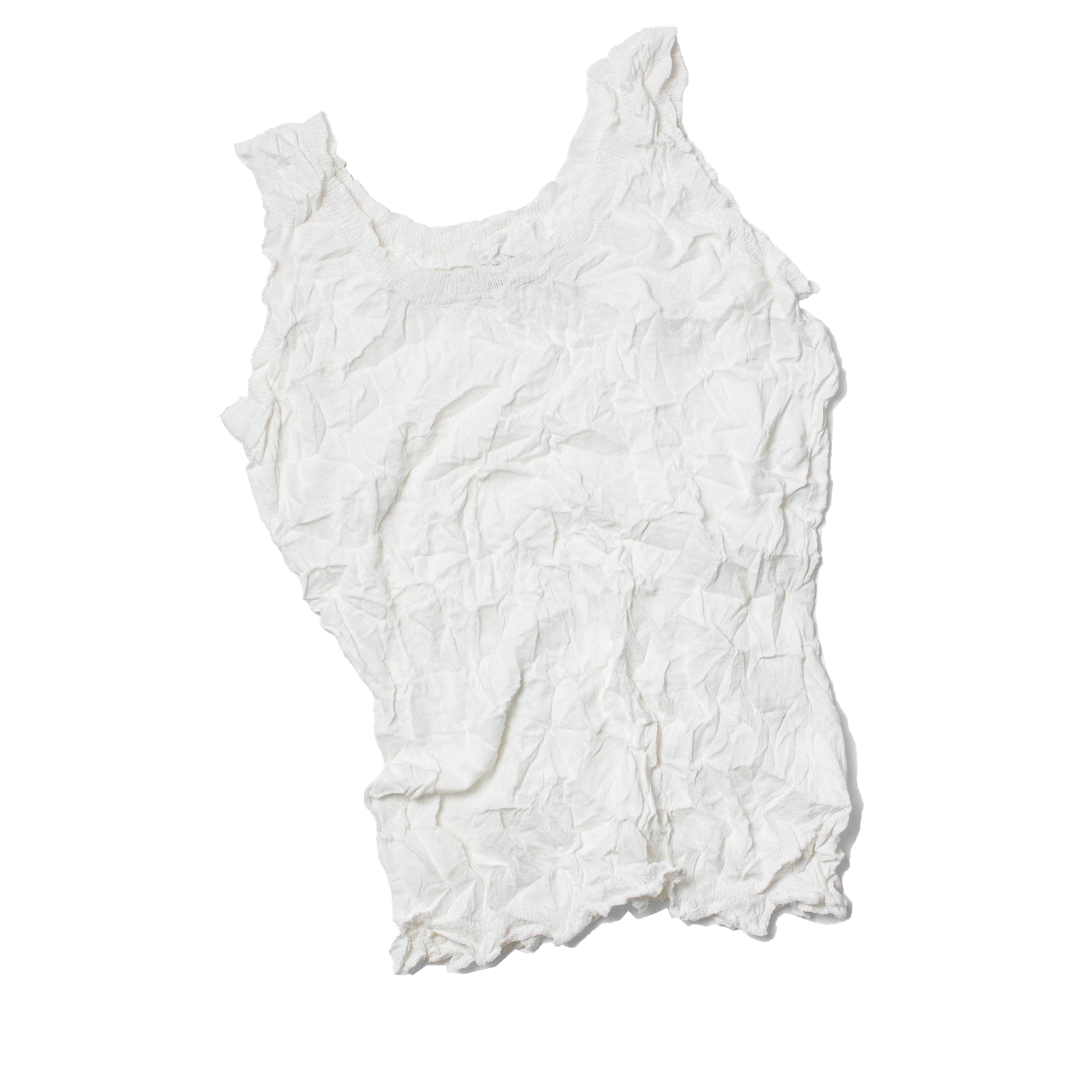 Sayaka Davis Crinkled Knit Tank in White