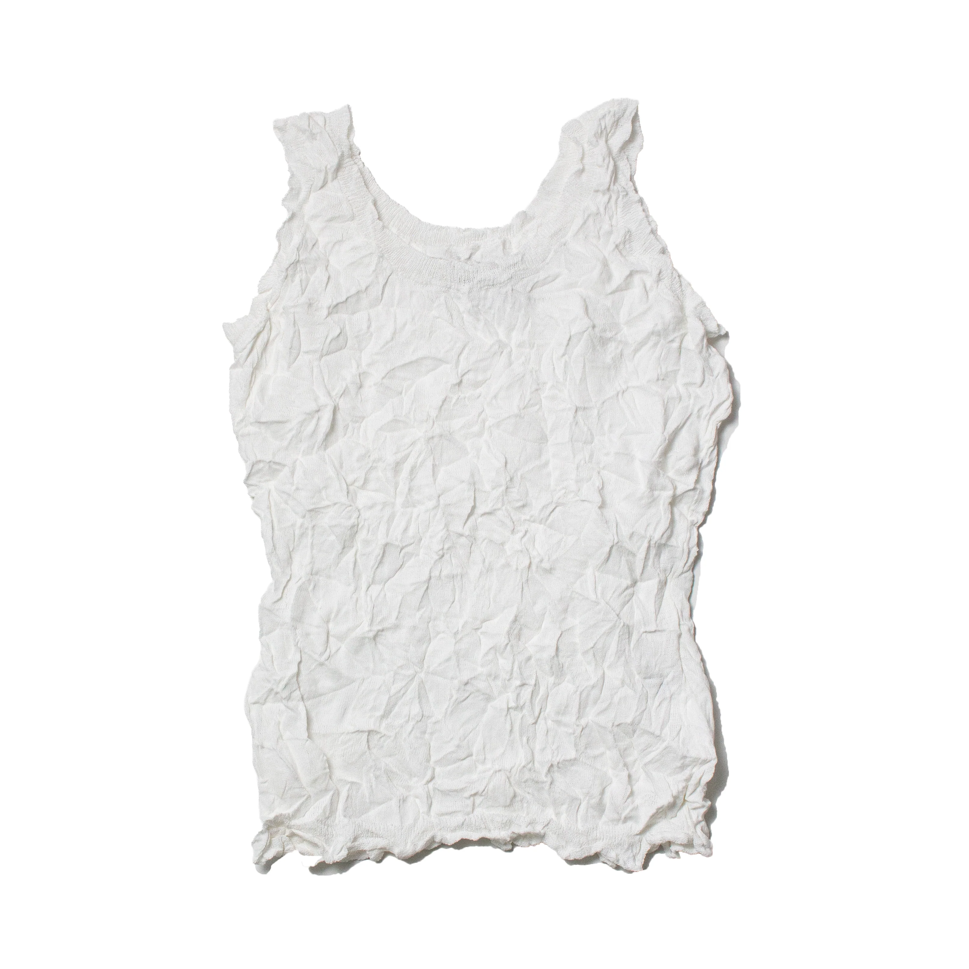 Sayaka Davis Crinkled Knit Tank in White - Image 2