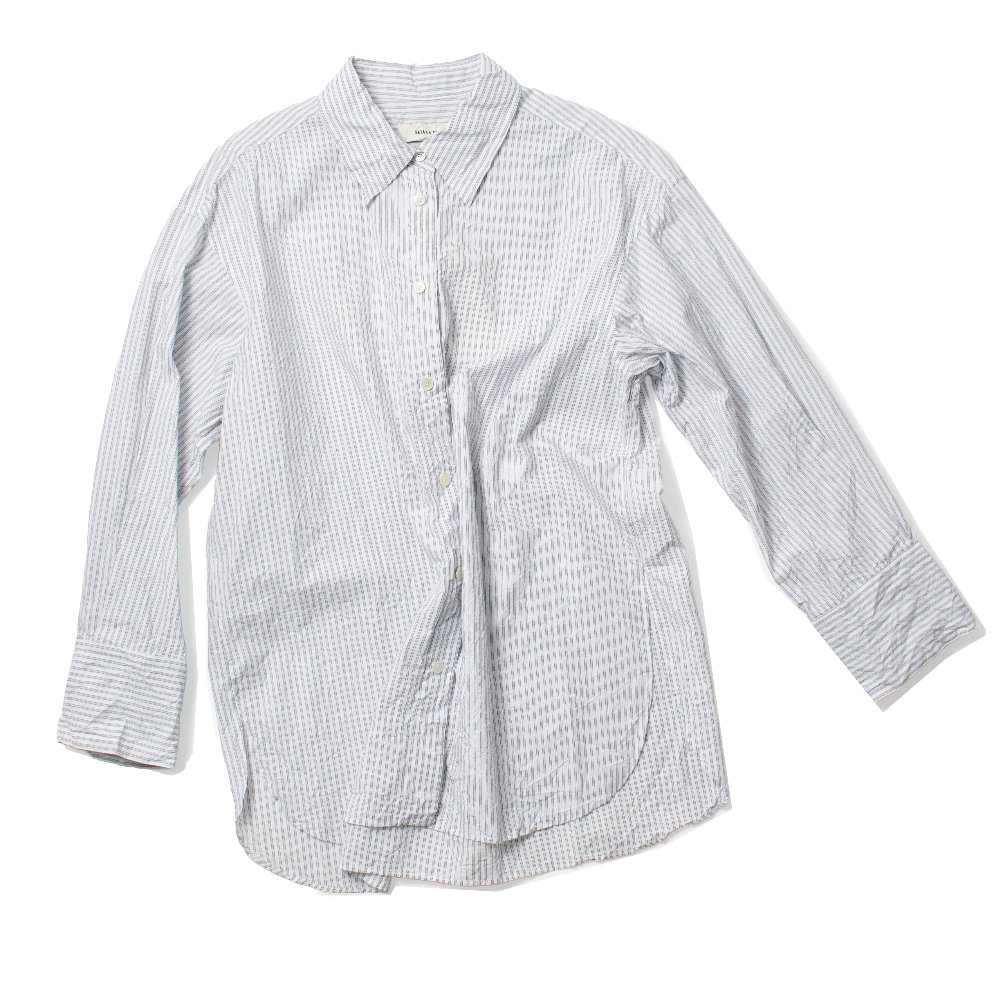 Sayaka Davis Crinkled Oversized Shirt in Stripes