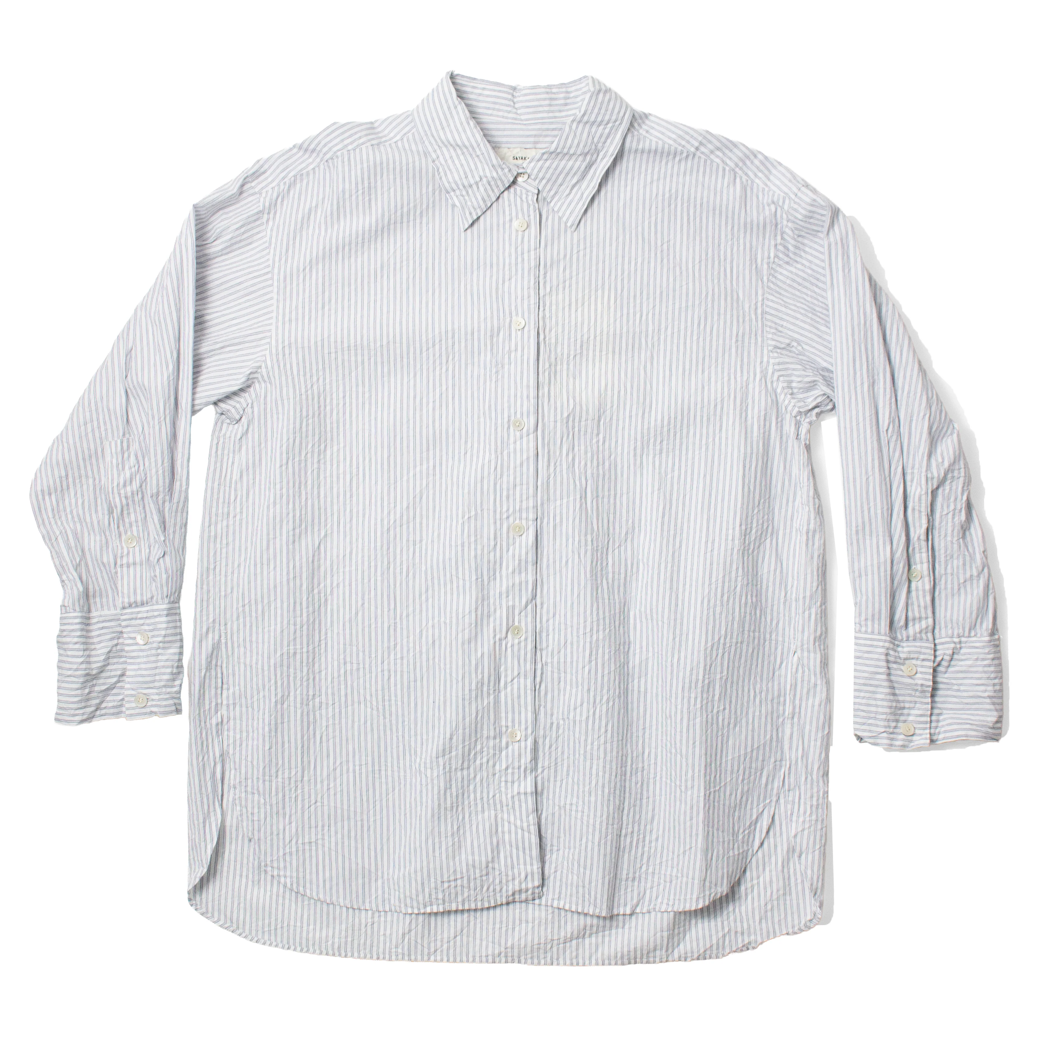 Sayaka Davis Crinkled Oversized Shirt in Stripes - Image 2