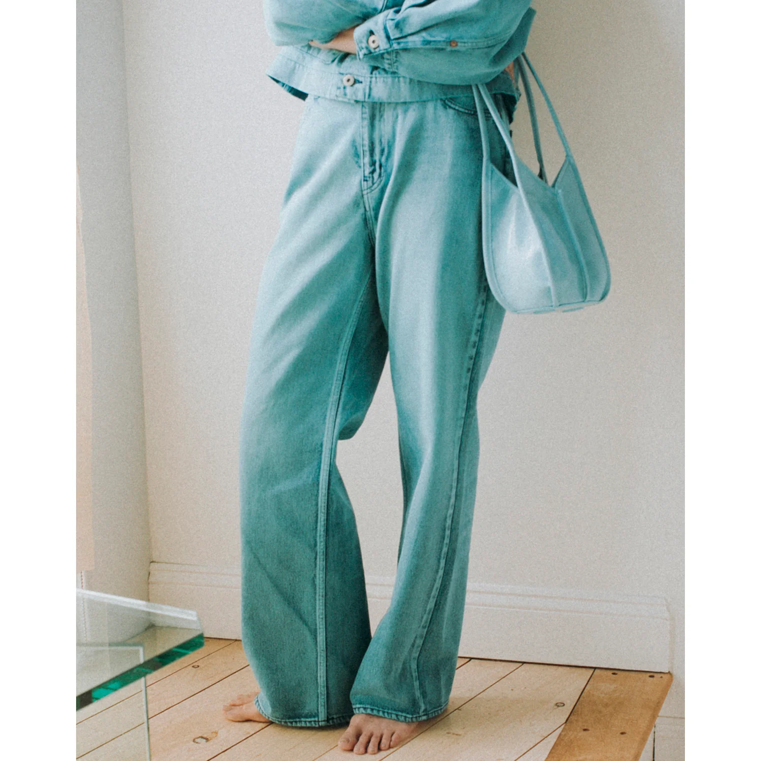 Sayaka Davis Regular Fit Denim in Aqua - Image 5