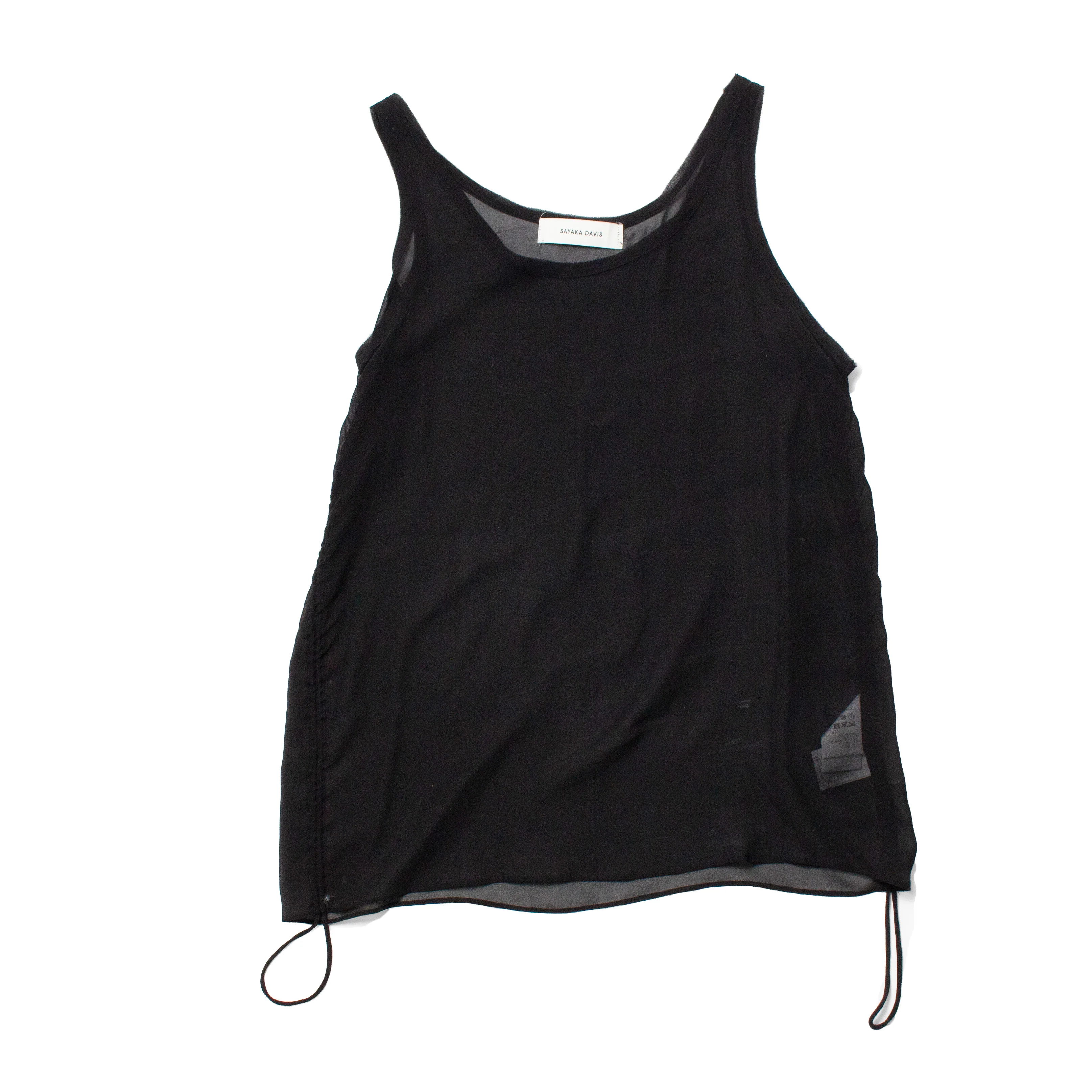 Sayaka Davis Sheer Silk Tank in Black - Image 2