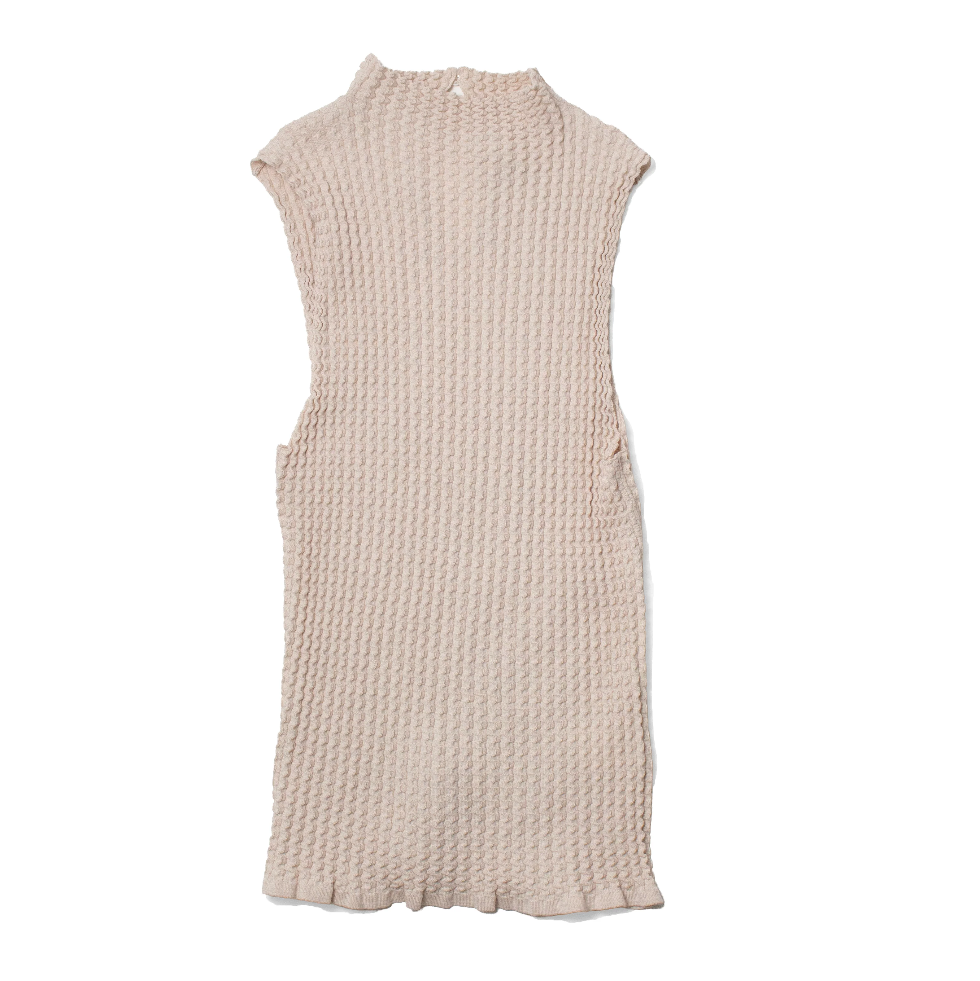 Sayaka Davis Wavy Rib Mockneck Tank in Light Beige - Image 2