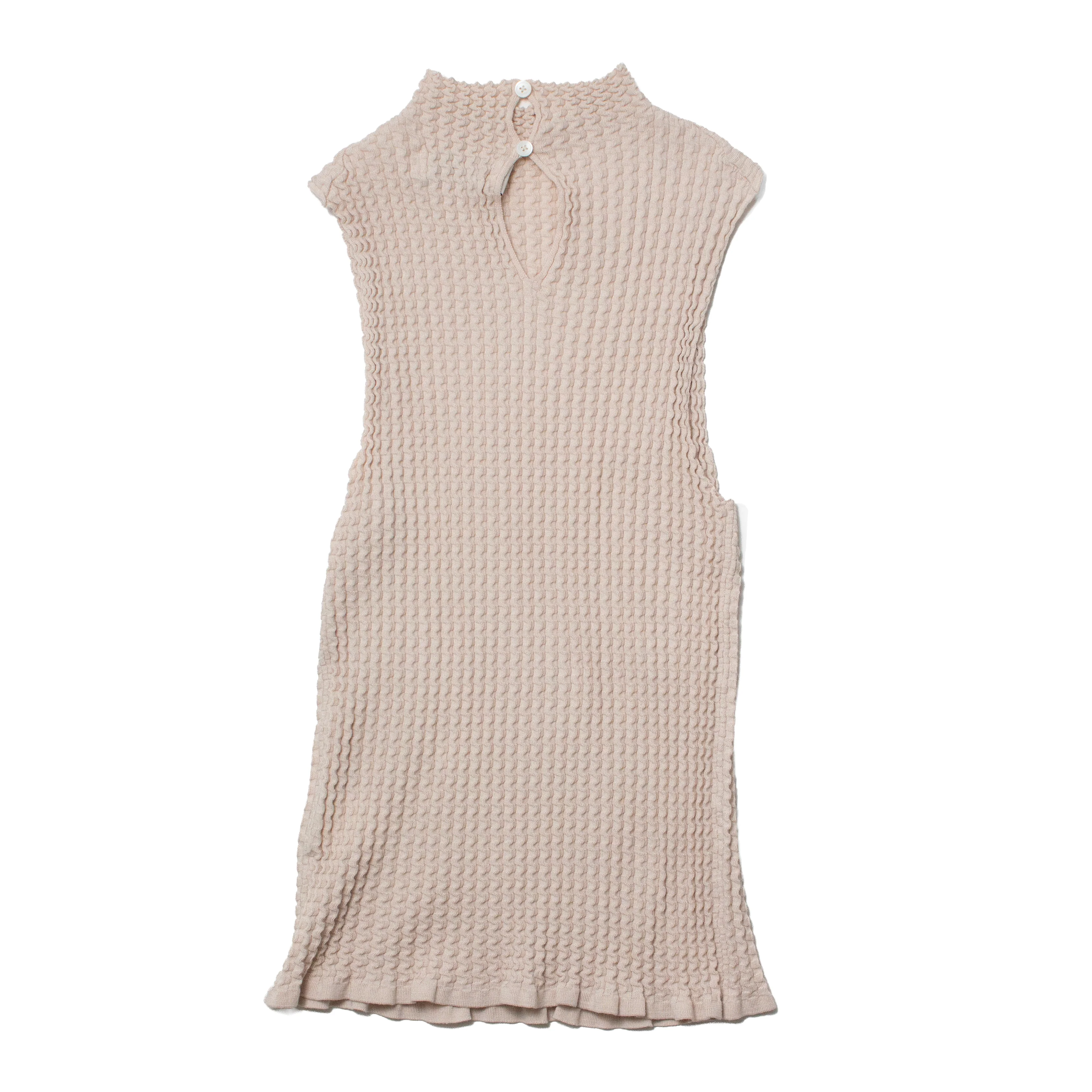 Sayaka Davis Wavy Rib Mockneck Tank in Light Beige - Image 3