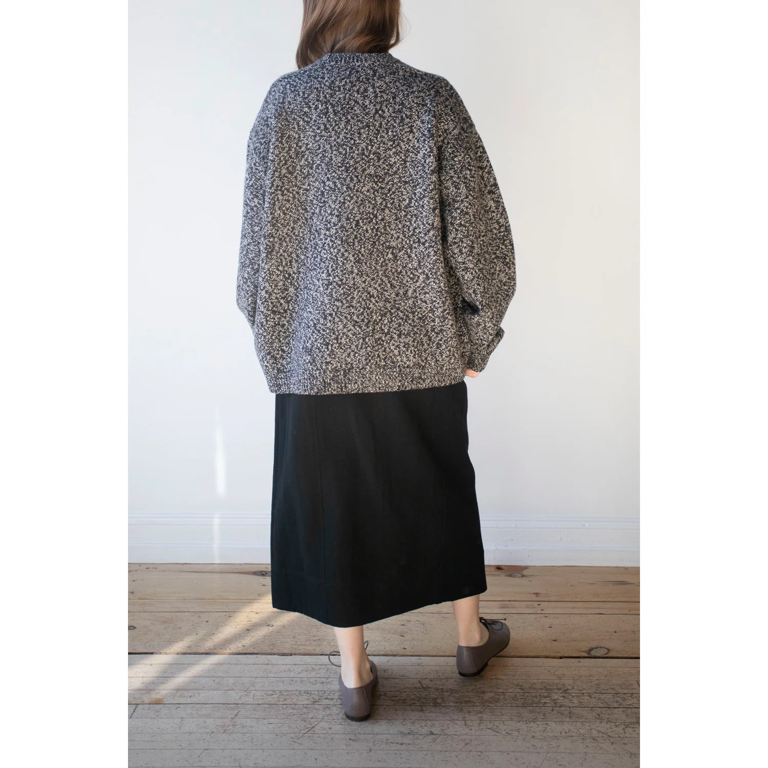 Studio Nicholson Hemyl Sweater in Navy Mouline - Image 5