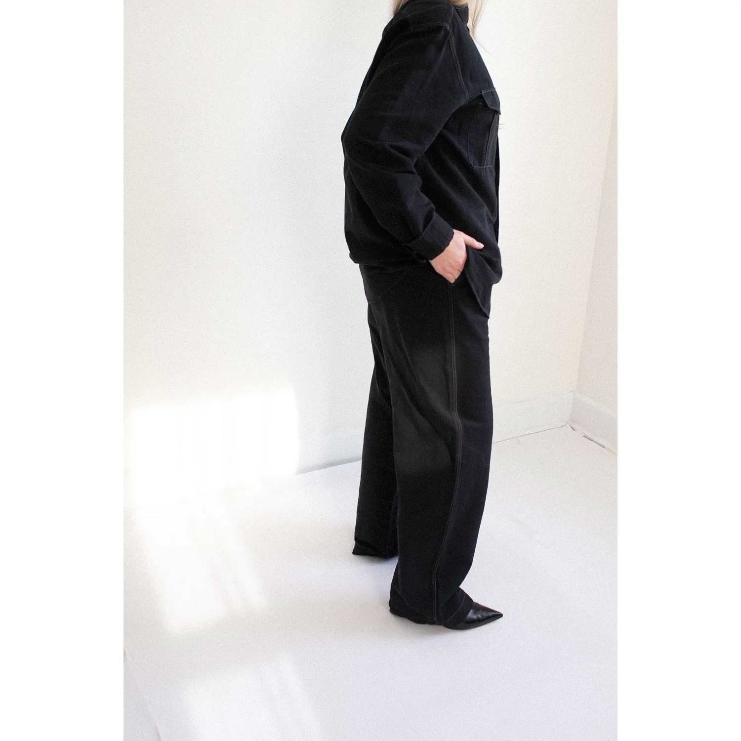 Studio Nicholson Louro Shirt in Black Grape - Image 8