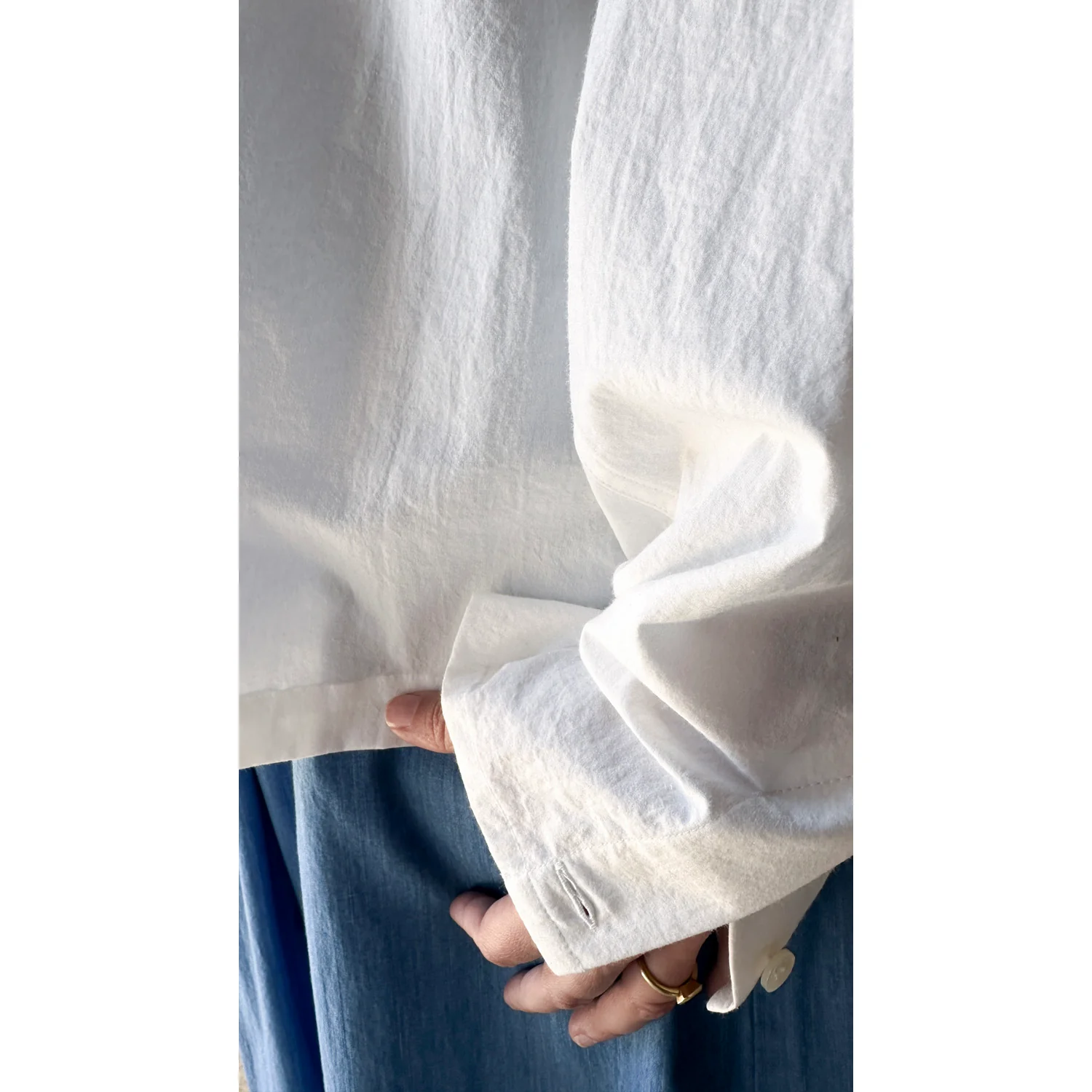 Studio Nicholson Vega Shirt in Optic White - Image 8