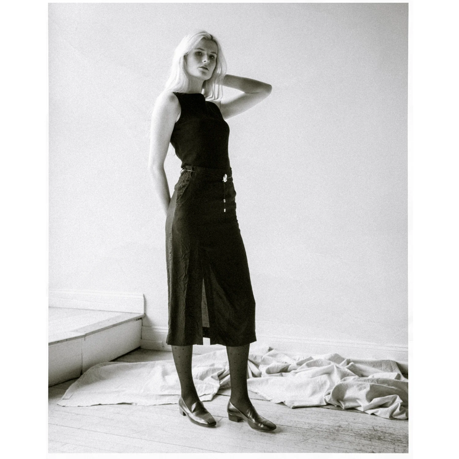 Hope Crush Skirt in Black Crinkle - Image 7