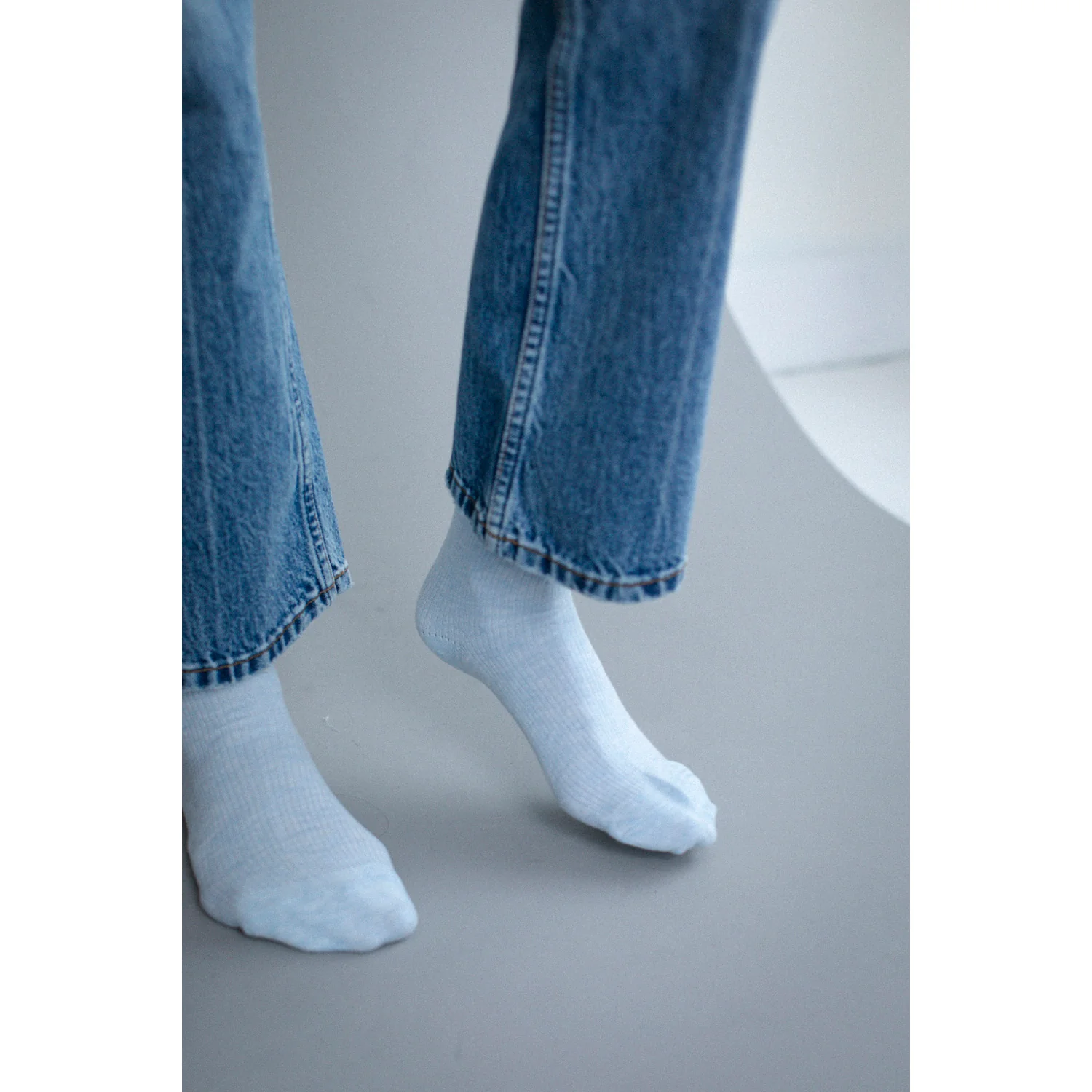 Swedish Stockings My Cotton Rib Socks in Sky Blue - Image 4