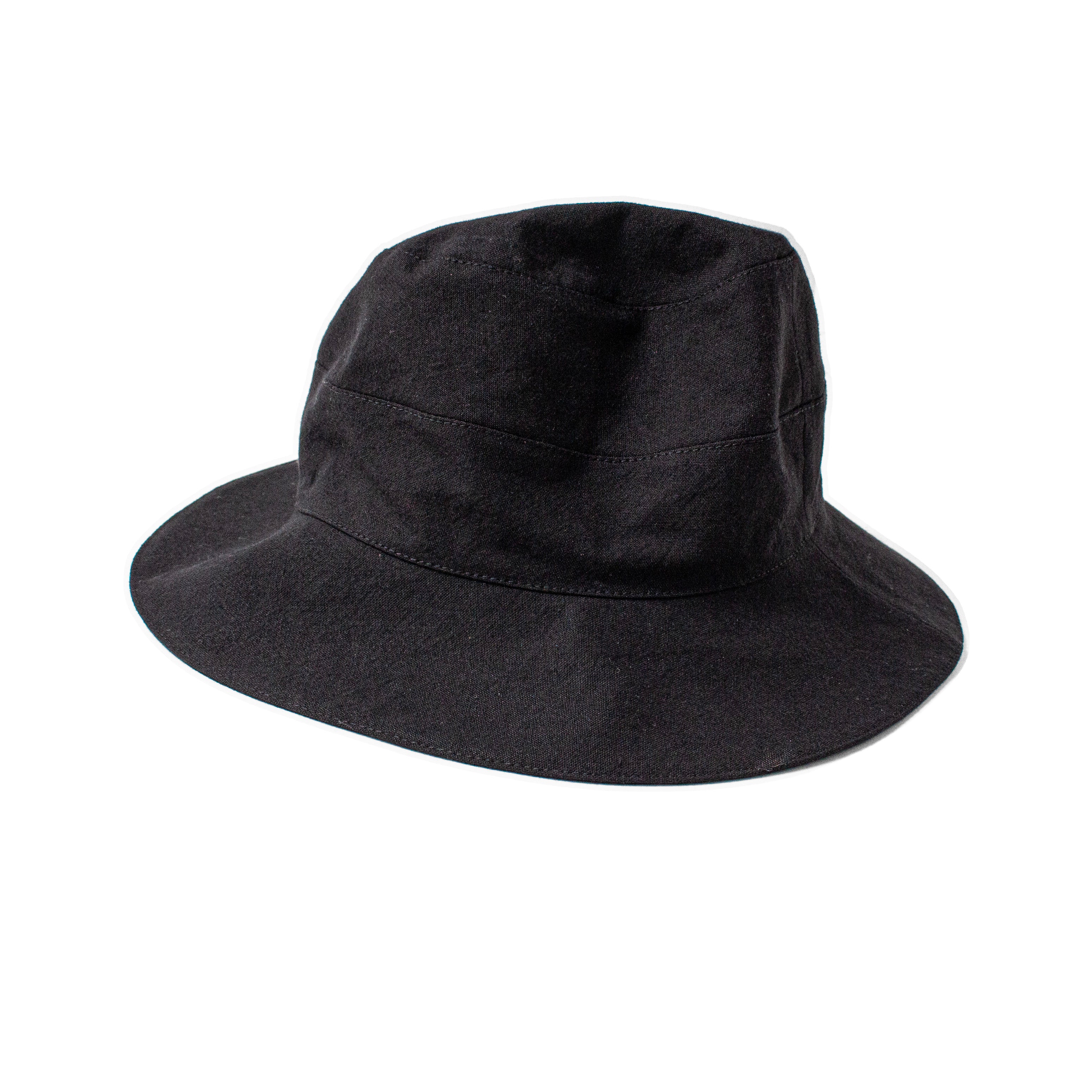 Tsuyumi Minimal Mid-Brim Hat in Black - Image 2