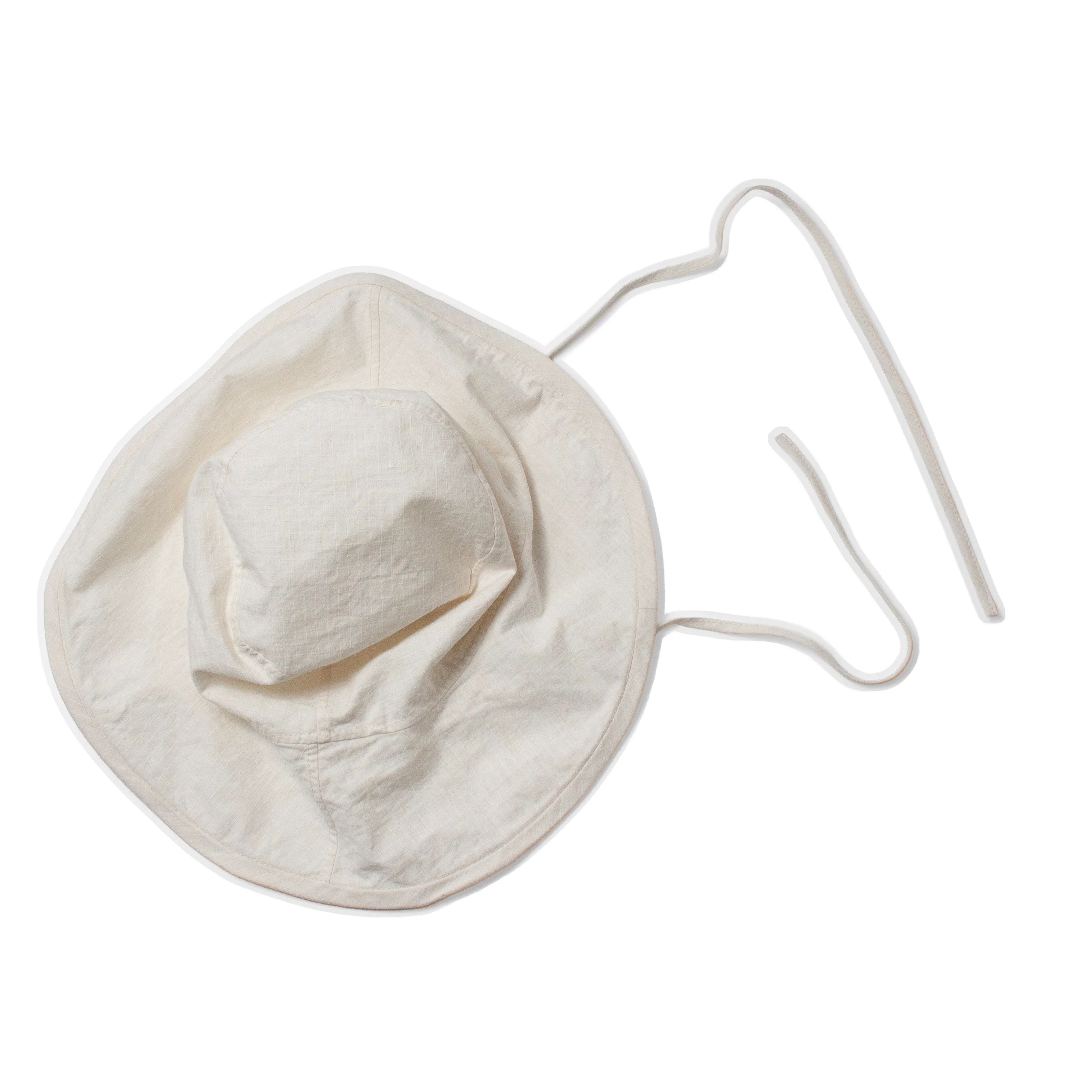 Tsuyumi Washed Reversible Wide-Brim Hat in Ivory - Image 2