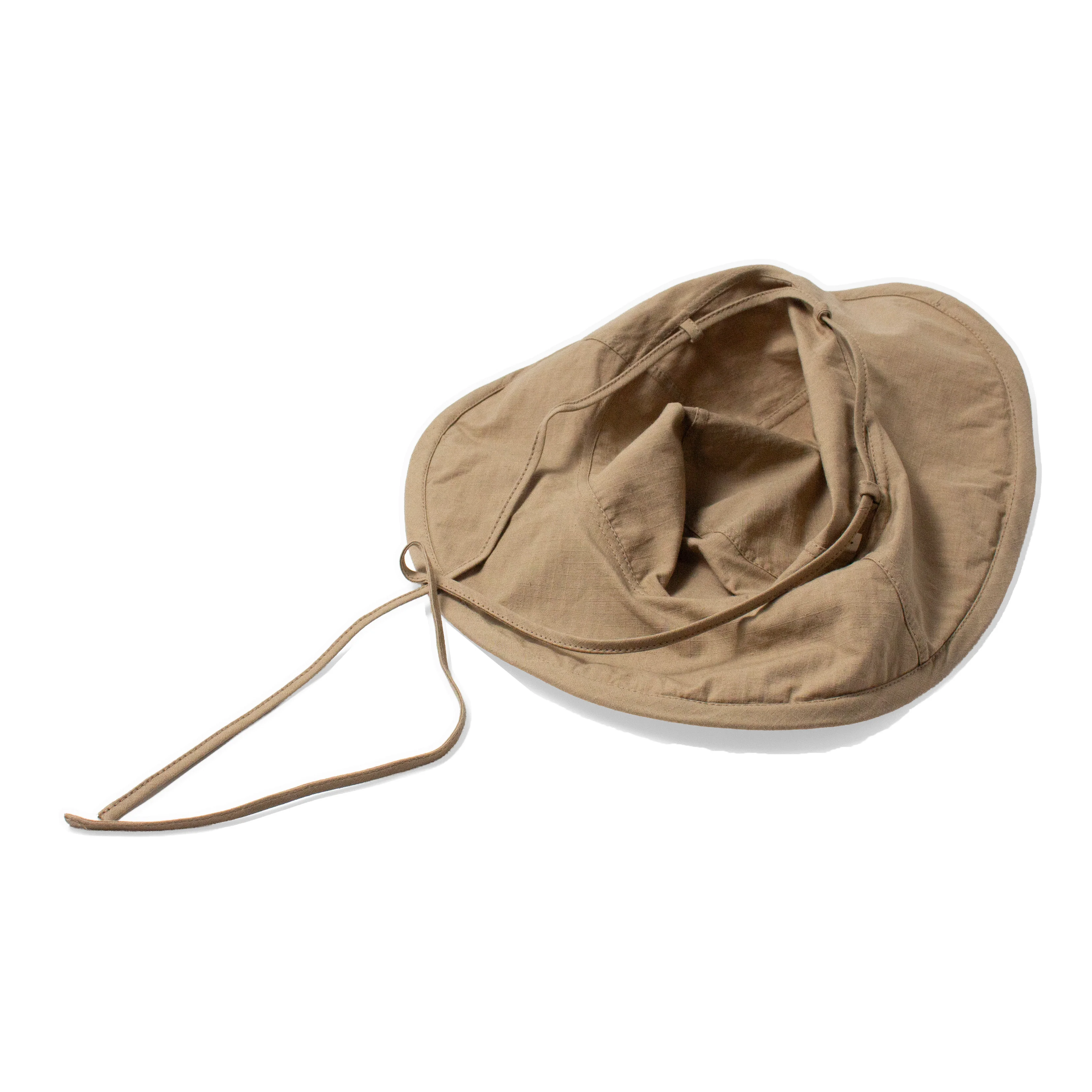 Tsuyumi Washed Reversible Wide-Brim Hat in Khaki - Image 2