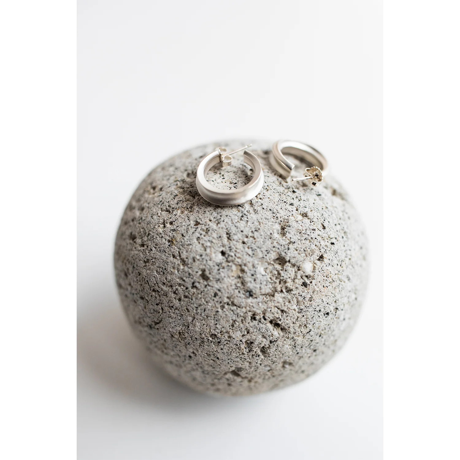 Ursa Major Valle Hoops in Sandblasted Sterling Silver - Image 3